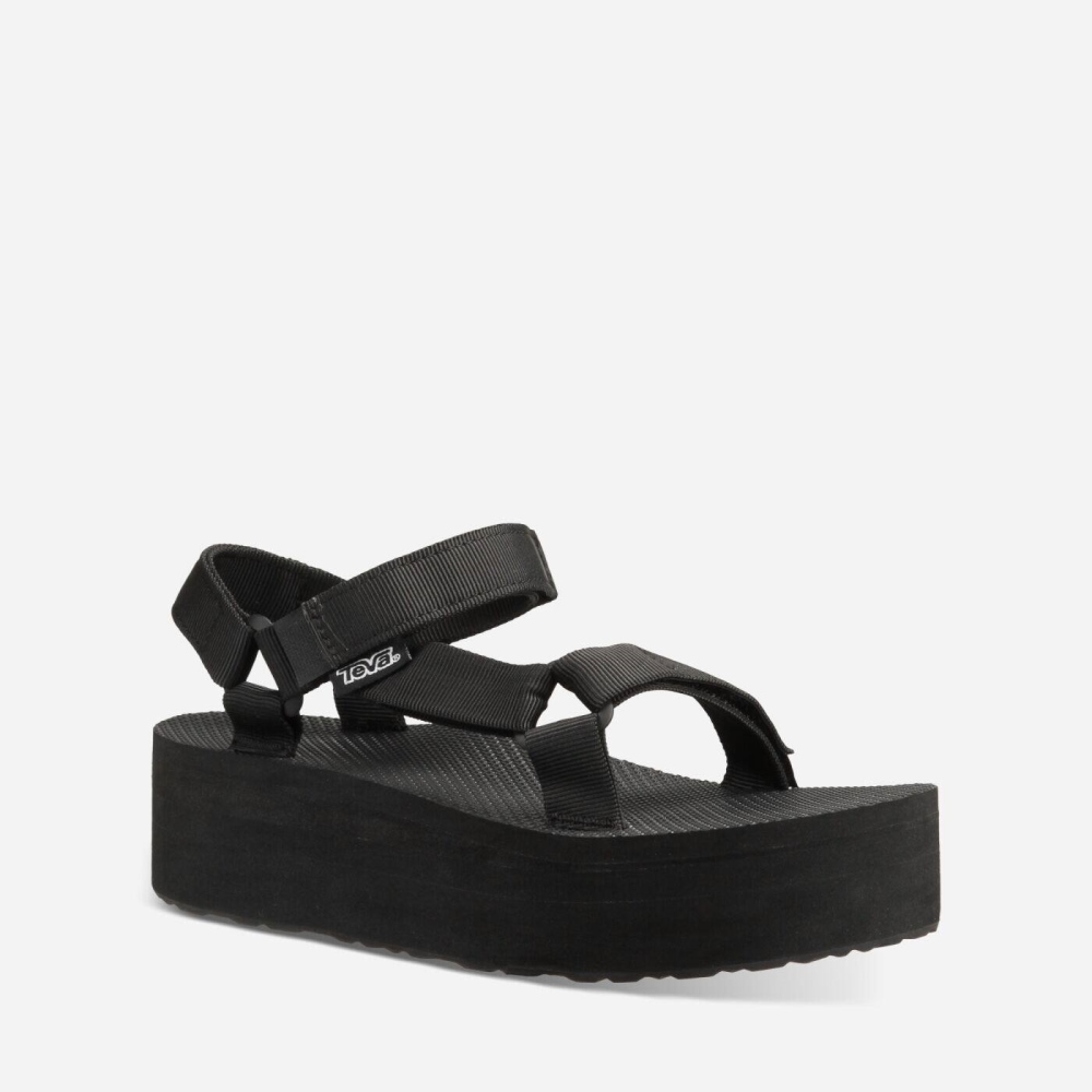 Teva Flatform Universal Women's Black Sandals CA34101 Canada Online